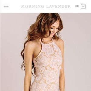 Morning Lavender | Maya Blush Lace Halter Dress